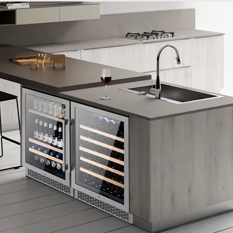 Wine Beer Fridge Dual Zone - 48병 와인 냉장고, 이중 유리문 맥주