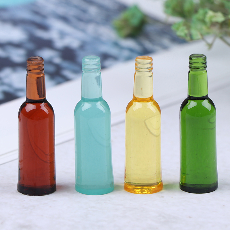 Wine Beer Bottle - 6개 1:12 인형의 집 미니어처 맥주