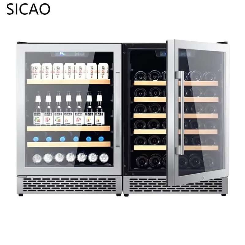 Wine Beer Fridge Dual Zone - 2도어 와인 맥주 냉장고 유리 디스플레이
