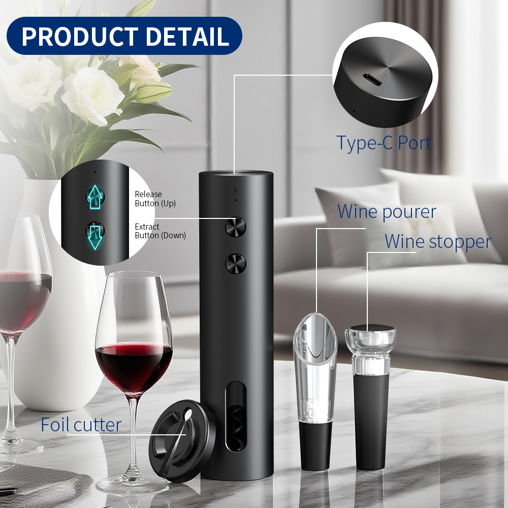 4-in-1 전동 와인 오프너 세트 USB 충전식 자동 - Wine Beer Bottle 리뷰 및 가격