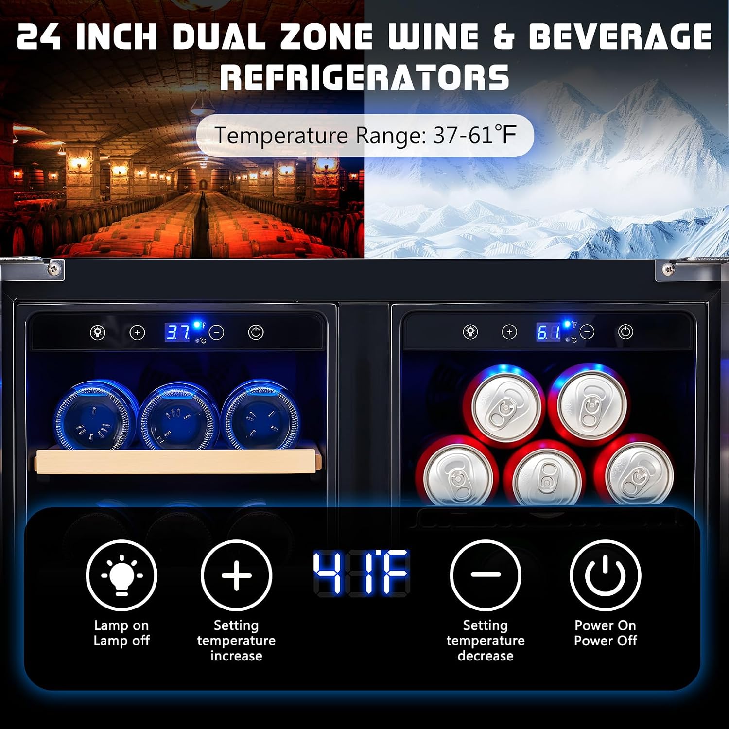 음료 냉장고, 24인치 듀얼 존 와인 및 맥주 냉장고  - Wine Beer Fridge Dual Zone 리뷰 및 가격