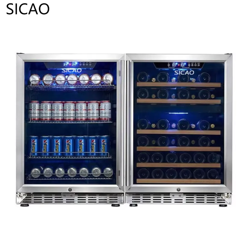 2도어 와인 맥주 냉장고 유리 디스플레이 쿨러 빌트인  - Wine Beer Fridge Dual Zone 리뷰 및 가격