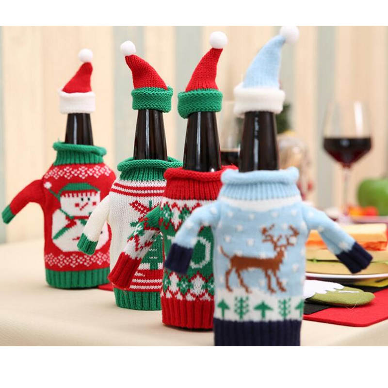 크리스마스 장식 레드 와인 맥주 뜨개질 스웨터 병 세트 - Wine N Beer 리뷰 및 가격