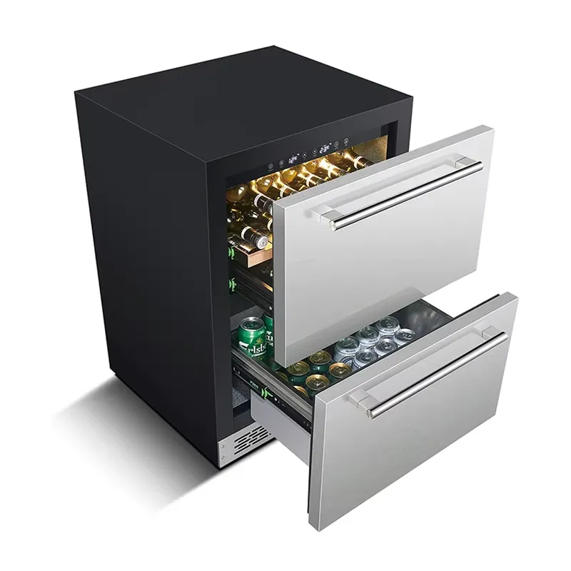 블랙 색상의 견고한 스테인리스 스틸 소재로 제작된 14 - Wine Beer Fridge Dual Zone 리뷰 및 가격