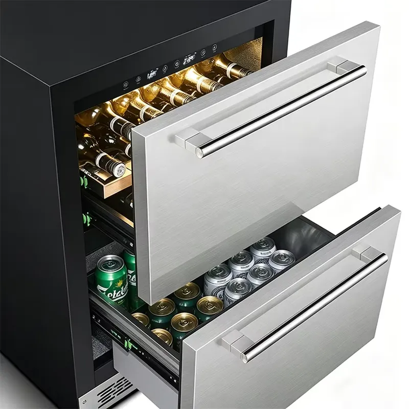 블랙 색상의 견고한 스테인리스 스틸 소재로 제작된 14 - Wine Beer Fridge Dual Zone 리뷰 및 가격