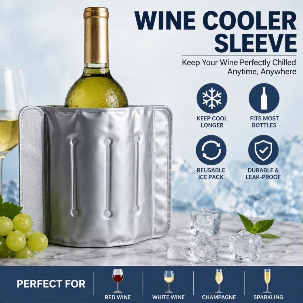 빠른 냉각 효과를 가진 33cm x 18cm 와인 쿨러 - Wine Chiller Sleeve 리뷰 및 가격
